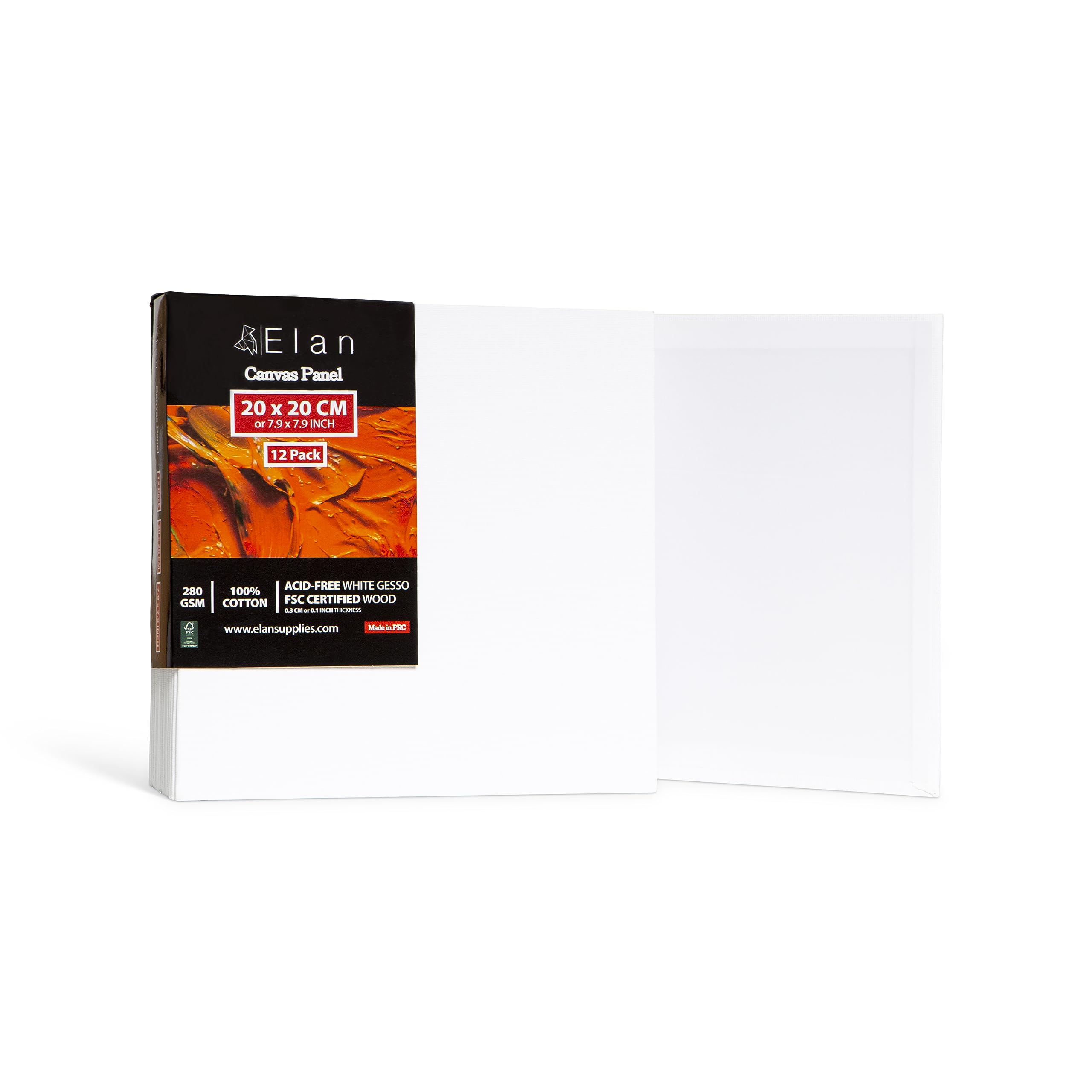 elan-tela-per-dipingere-20x25-cm-set-da-12-pannelli-cartone-telato-280-gsm image 6