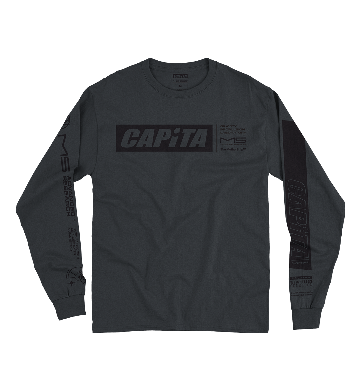capita-mothership-long-sleeve-charcoal-maglia-manica-lunga image 1