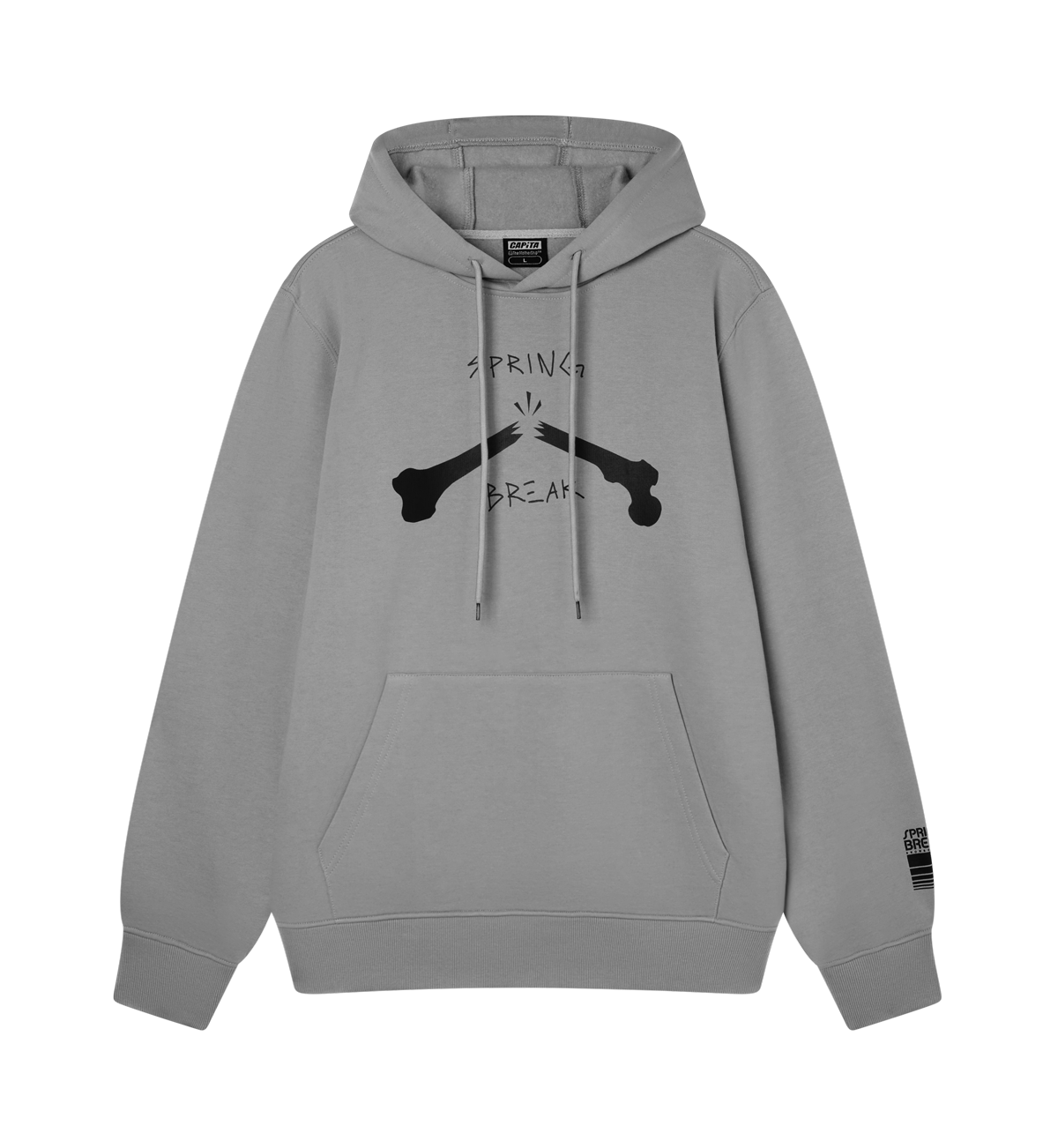 capita-bones-hood-felpa-con-cappuccio-grigio-scuro image 1