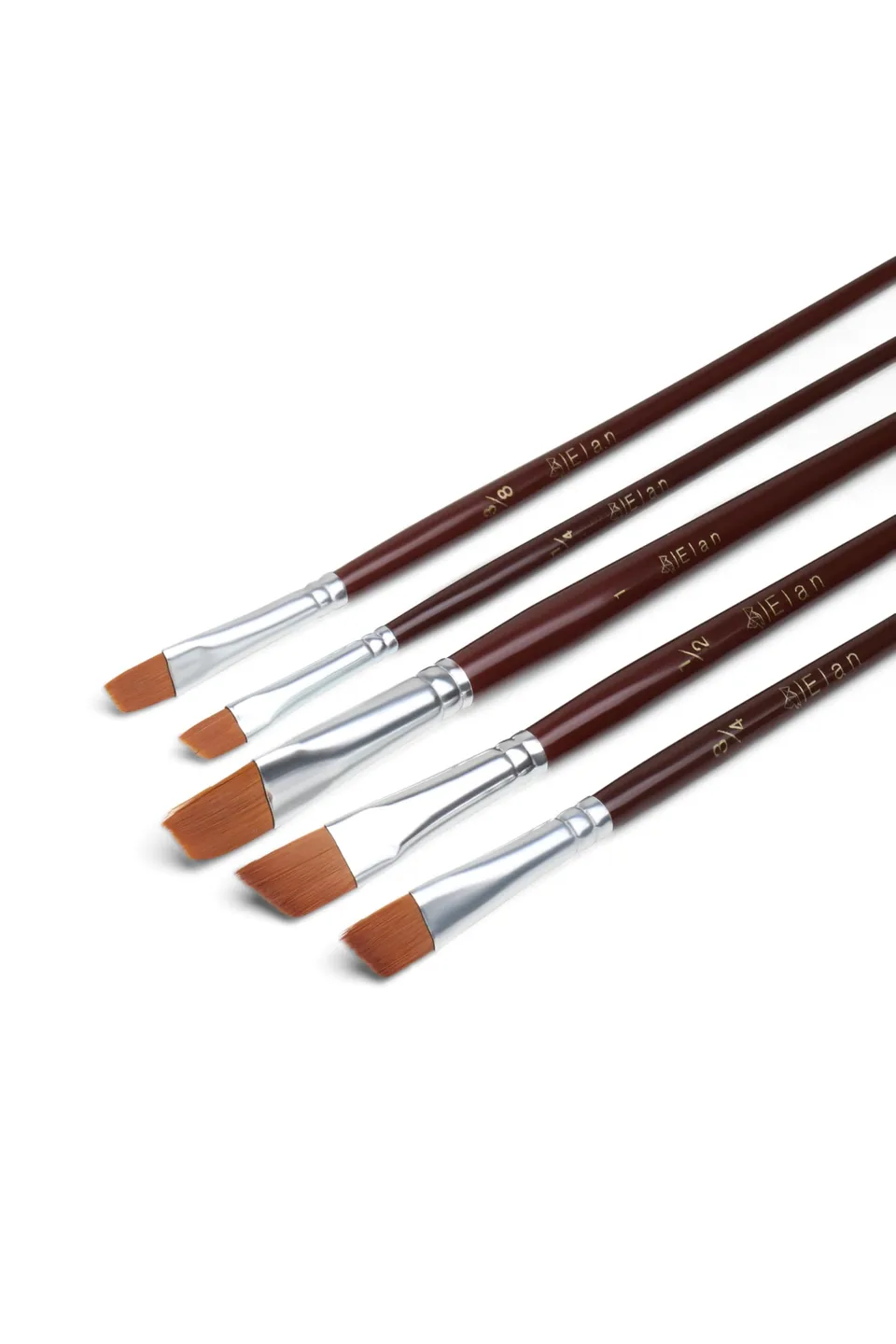 elan-set-5-pennelli-angolati-nylon-acrilico-manico-corto image 1