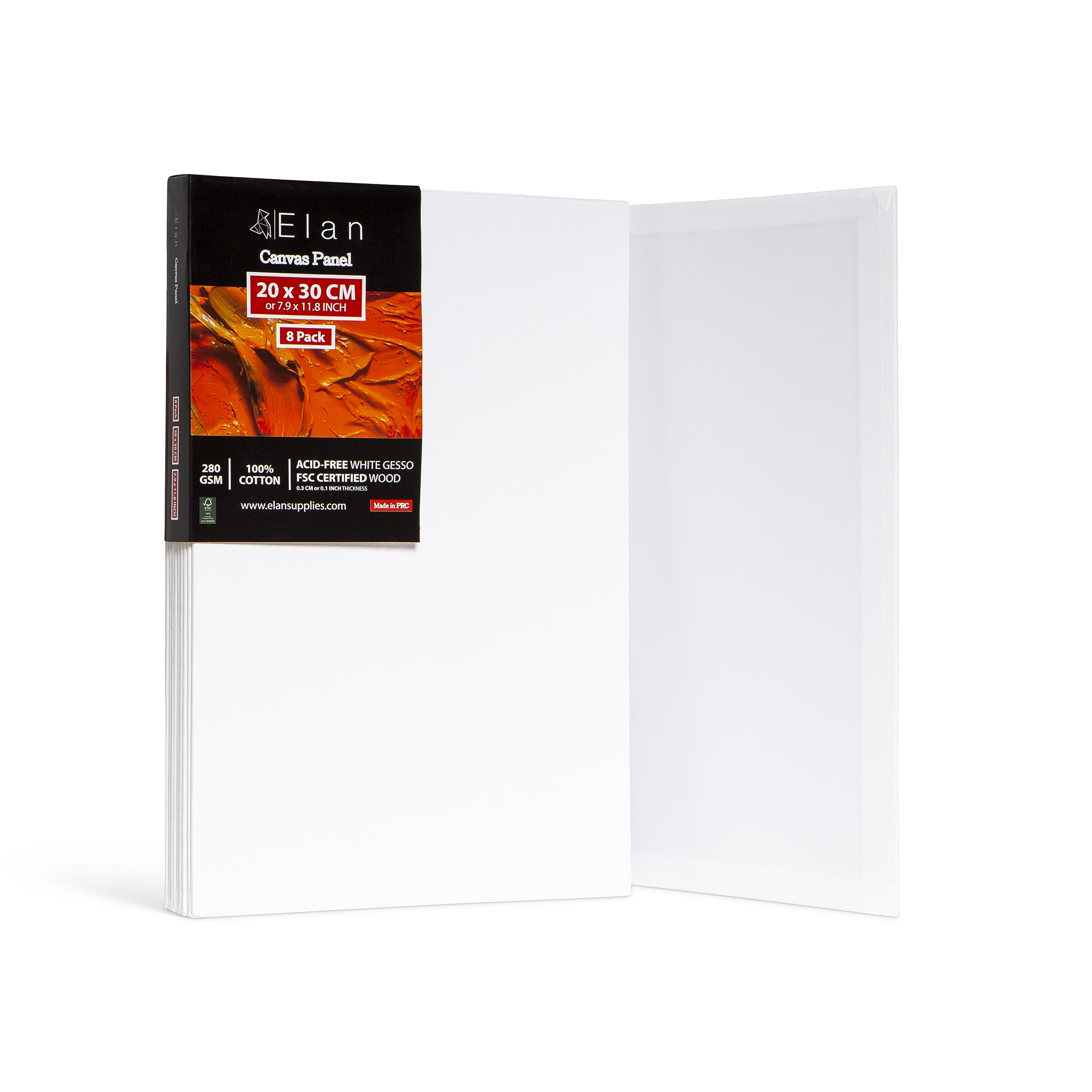 elan-tela-per-dipingere-20x25-cm-set-da-12-pannelli-cartone-telato-280-gsm image 8