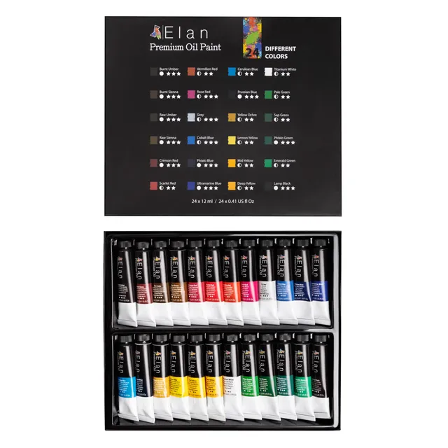 elan-set-di-colori-ad-olio-24-tubetti-da-12-ml-per-pittura-su-tela image 1